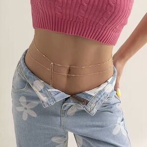 Body Chain Multi-layered Waist Chain Beach Crystal Waist Body Chain for Women